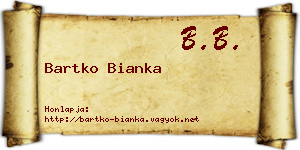 Bartko Bianka névjegykártya